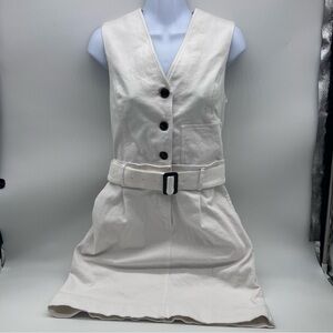 Modern Citizen Angelina Off-Wht Buttoned Cotton Dress w/Matching Belt-Size Small